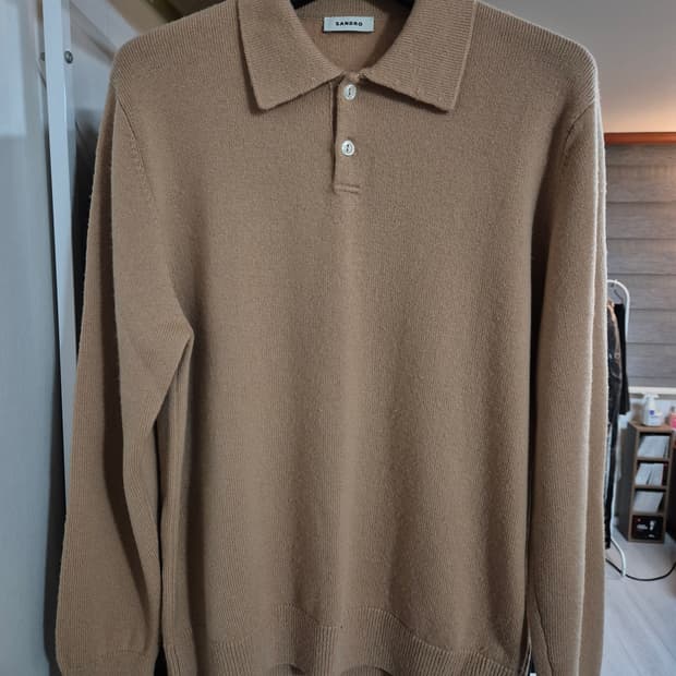 산드로옴므 캐시미어 카라니트 L 베이지