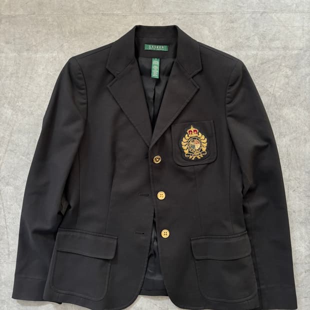 Polo 랄프로렌 블랙 와펜 금장 버튼 블레이저