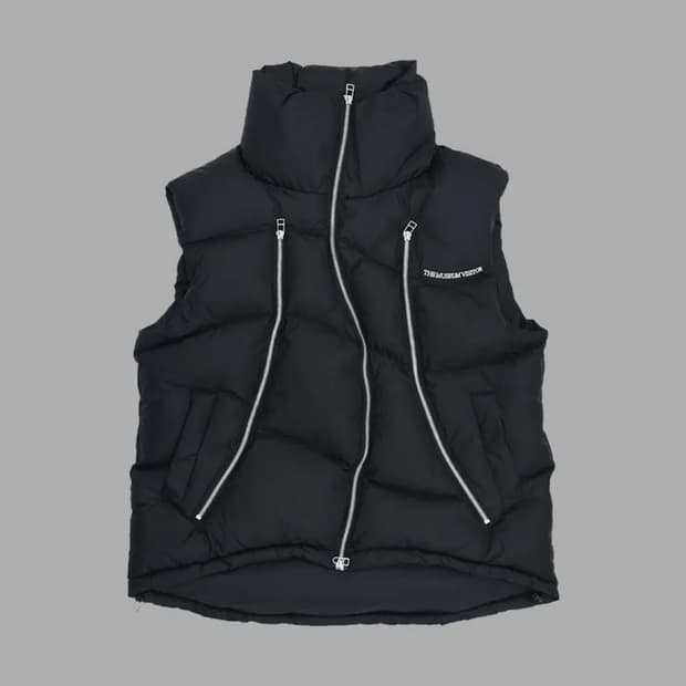 더뮤지엄비지터 커브드 지퍼 베스트 L