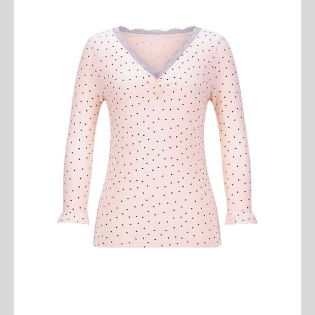 샵페어리 미니 하트 레이스 탑 핑크