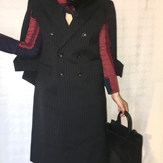 comme des garçons 스트라이프 자켓 케이프