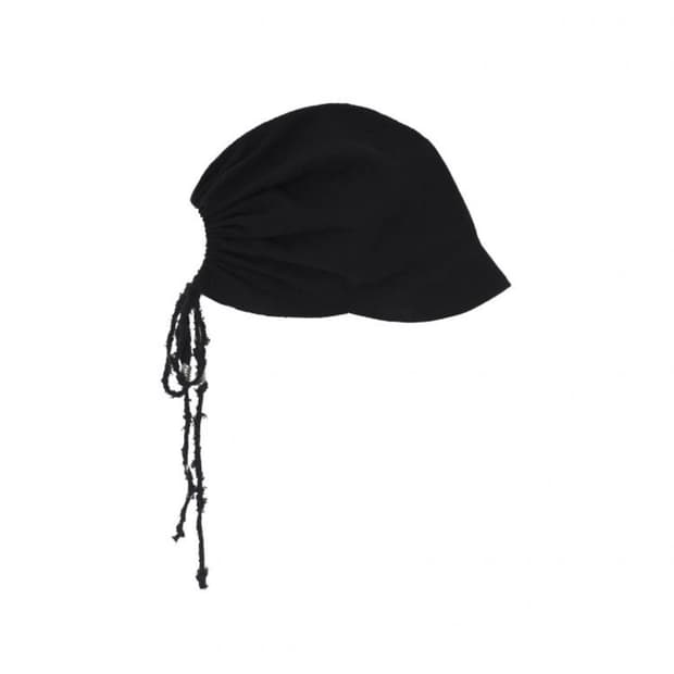 3[γ] :: Textured Shirring Cap [BK]