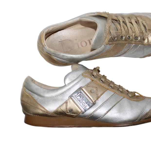 Dior 05's  John Galliano era 메탈릭 레더 스니커즈