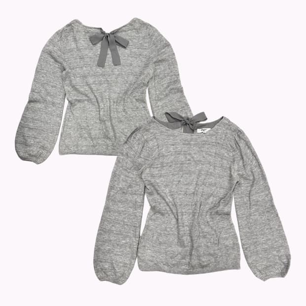 glitter grey ribbon knit t-shirt