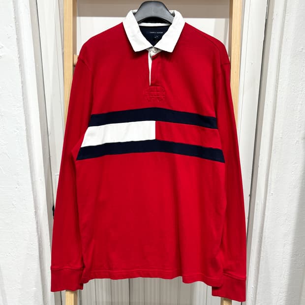 타미힐피거 플래그 럭비티 긴팔티