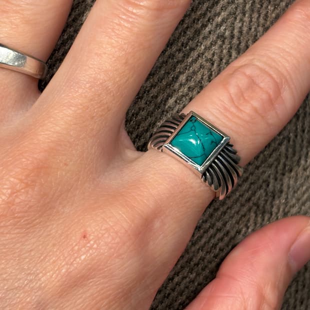 [남/여]터키석 스퀘어 실버 925 링