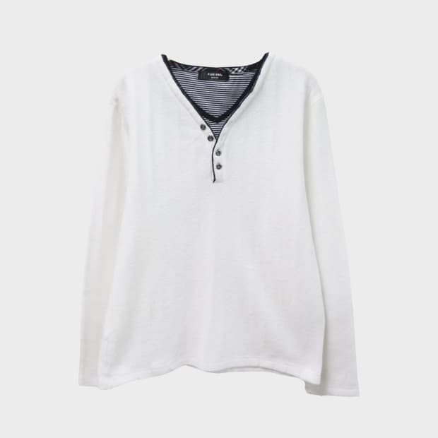 PLUSONE 레이어드 헨리넥 티셔츠 66353