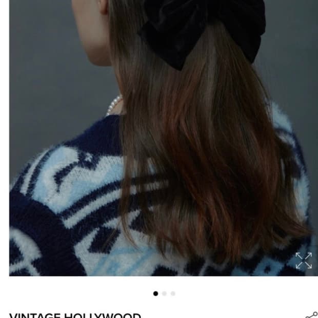 빈티지헐리우드 캐리 벨벳 리본 헤어핀