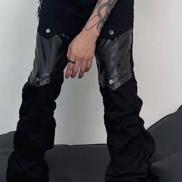 Leather Patch Jeans
