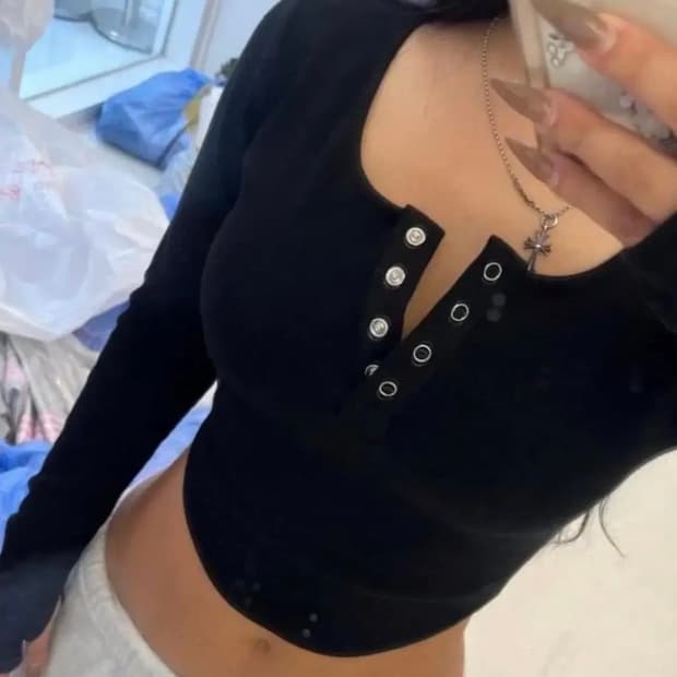 플리즈노팔로우 제니탑 긴팔 베이지