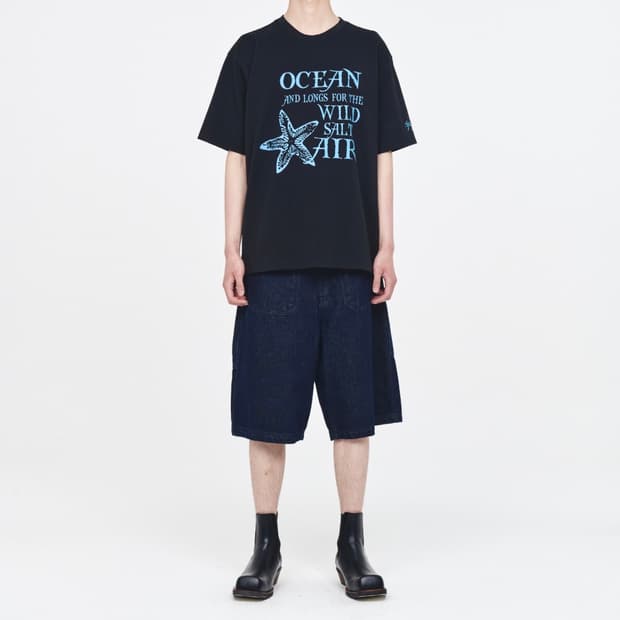 [애프터프레이] 오션 프린티드 티셔츠 블랙 M