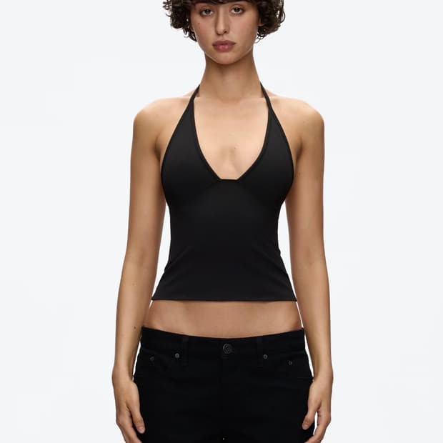 Tank air Dip halter in Black 탱크에어 딥홀터나시 