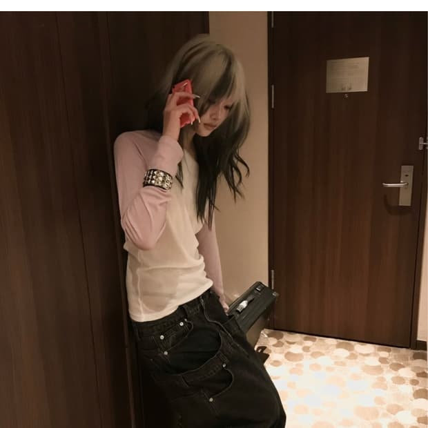 구해요) kyoiii DOUBLE WAIST LOW WIDE DENIM