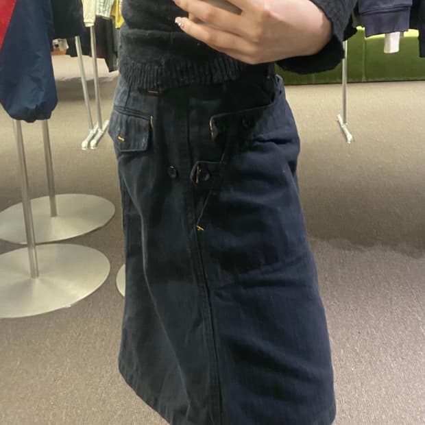 1)일본 빈티지 블랙 카고 스커트