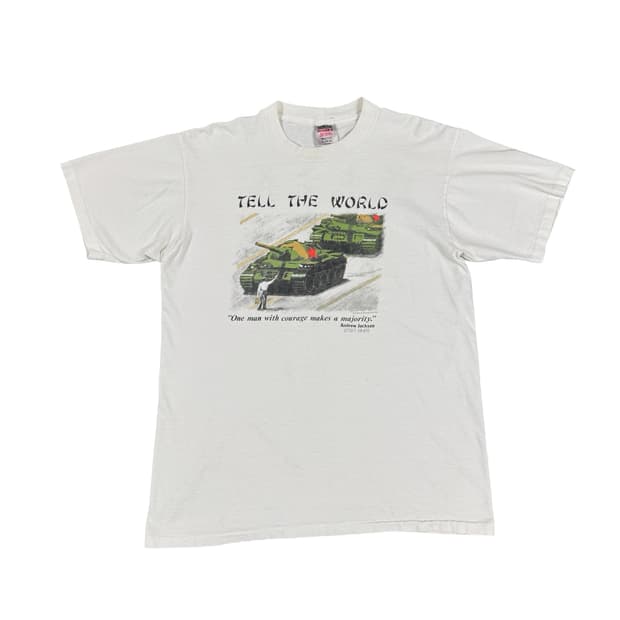 빈티지 90s 천안문 사태 탱크맨 티셔츠