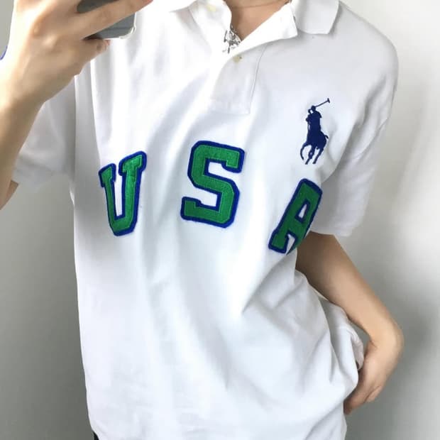 Polo 폴로 랄프로렌 화이트 빅포니 카라티