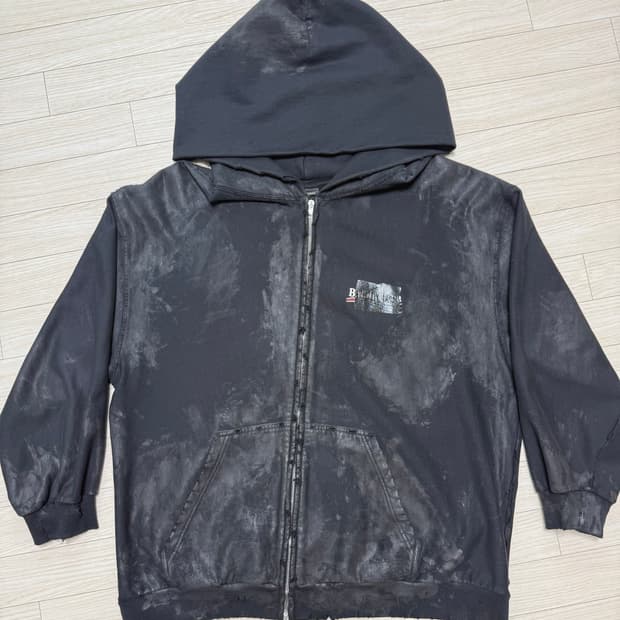 발렌시아가더티 개퍼 후드집업