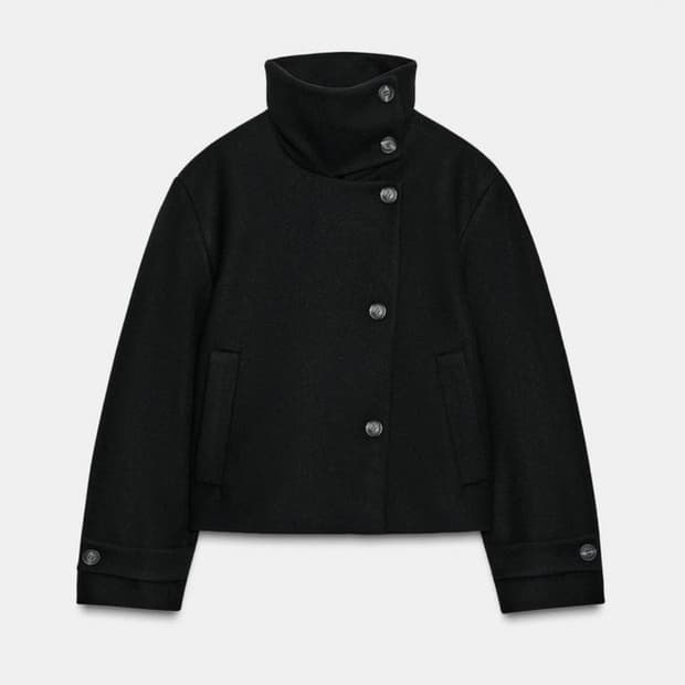 자라 하이넥 울 쇼트 코트 