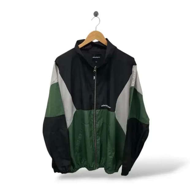 어반플레이어스 배색 오버핏 바람막이 자켓 그린-XL