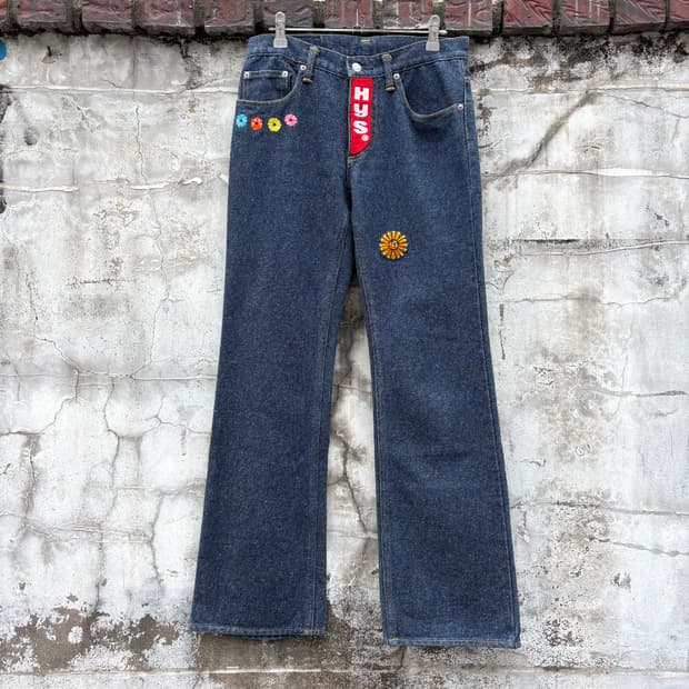 Hysteric Glamour 히스테릭글래머 패치 부츠컷 팬츠