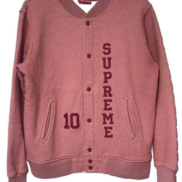 10FW 슈프림 바시티 스웻 자켓