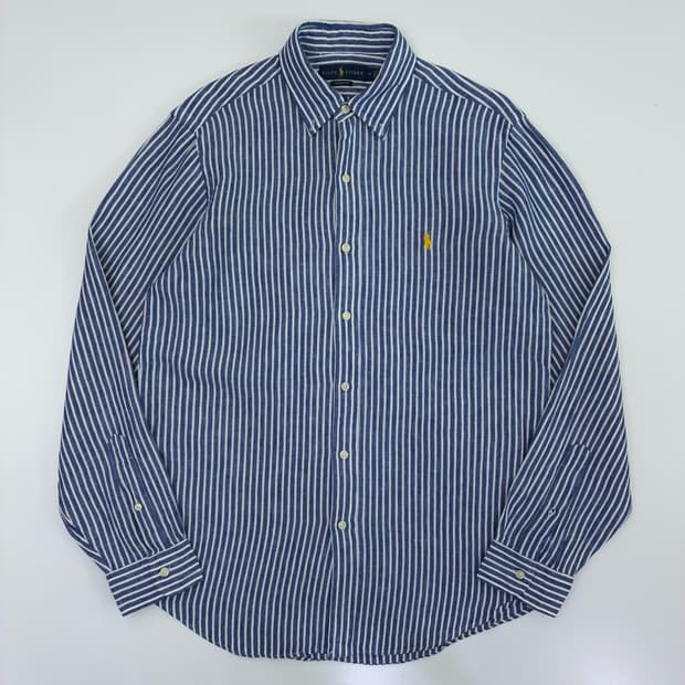 Polo  폴로 랄프로렌  자수 린넨 스트라이프 셔츠