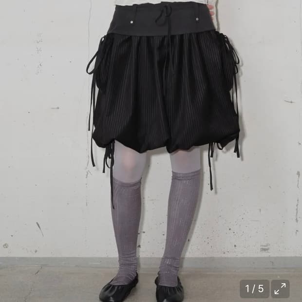 타입서비스 mixed volume skirt 블랙 믹스 볼륨 스커트