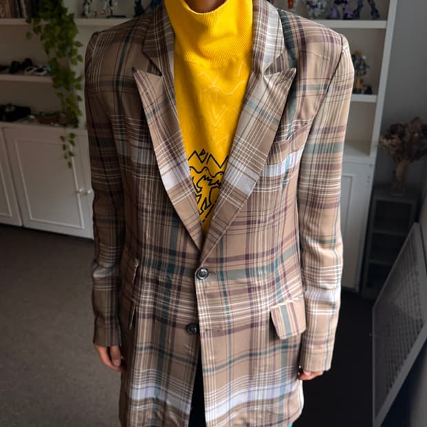 April 77 Joey 오버 드라이브 체크 블레이저