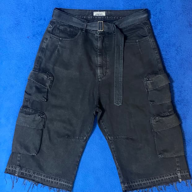 999Humanity 커브드 카고 버뮤다 팬츠 Large