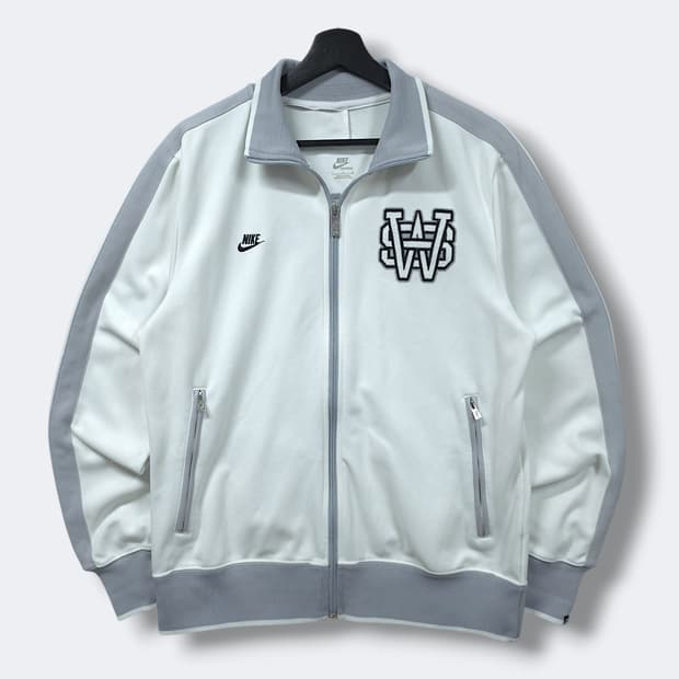 [L] 나이키 화이트&실버 사이드라인 NSW 집업 져지