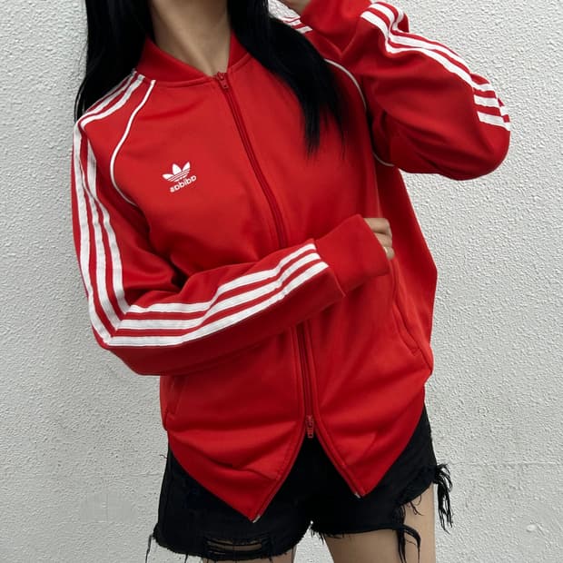 아디다스 sst 투웨이 레드 트랙탑 XL