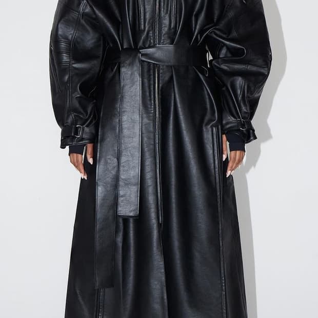 khy 레더 트렌치 코트 L사이즈