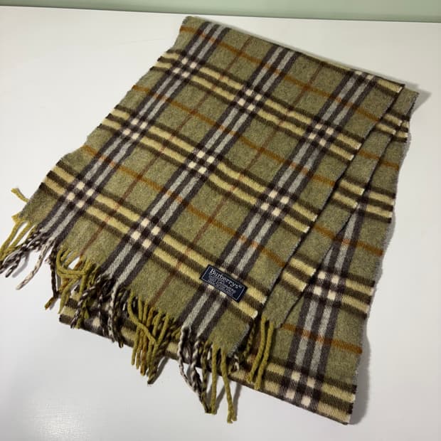 OS 버버리 카키 노바체크 캐시미어 머플러 목도리