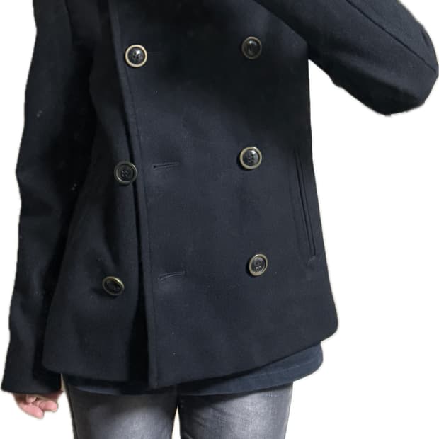 어깨 핏 최고….) 블랙 더블 버튼 카라 자켓 코트 빈티지