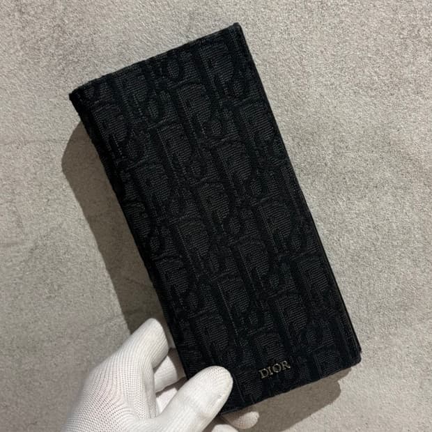 A+ OS사이즈 디올 오블리크 장지갑 블랙