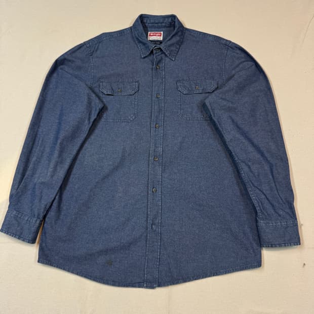 L) Wrangler 랭글러 투포켓 워크웨어 코튼 데님 셔츠 W12