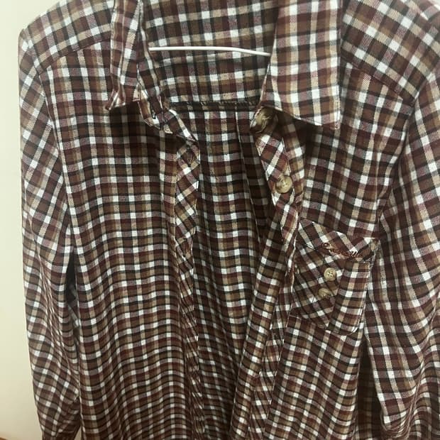 vintage 빈티지 브라운 체크셔츠