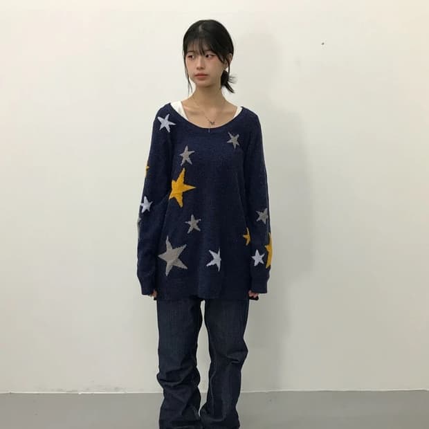 n'Or Star Pattern Knit Sweater