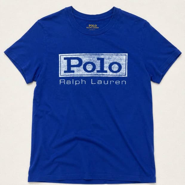 Polo 폴로 랄프로렌 블루 빅로고 라운드 반팔 