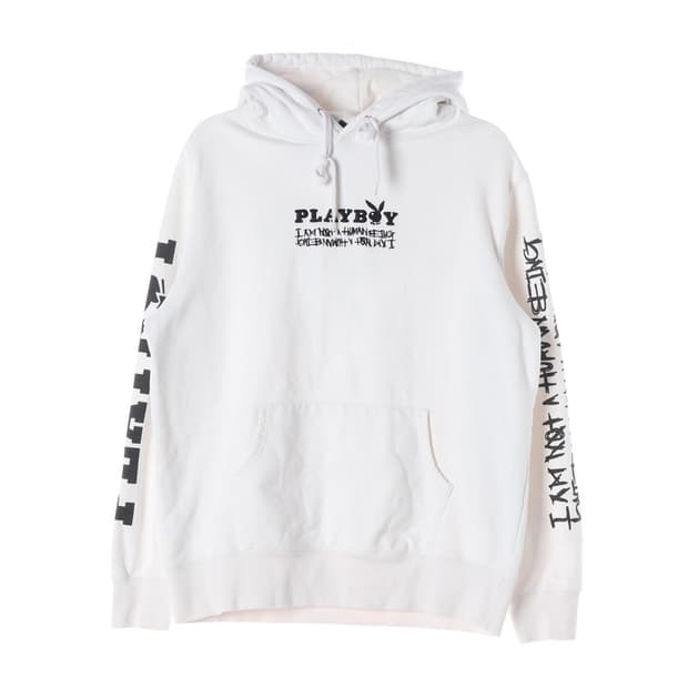 아임낫어휴먼비잉 X 플레이보이 콜라보 로고 후드티 L