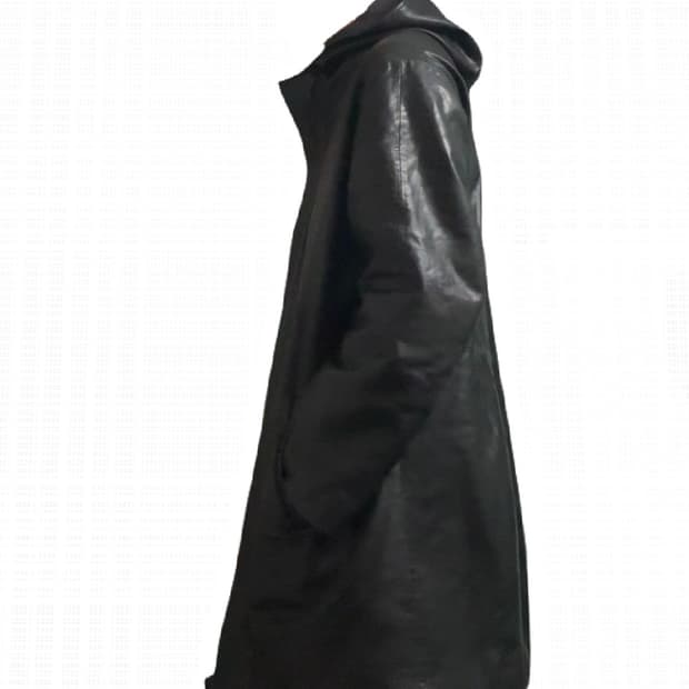 독일빈티지 후드 레더 코트