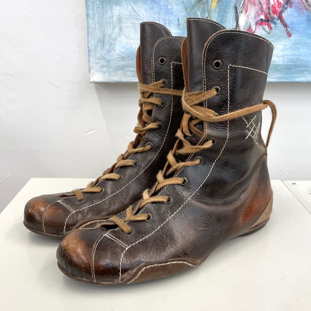 [250] Italy 레더 복싱 부츠