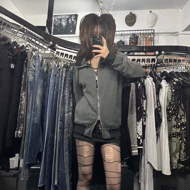 그레이 투웨이 집업