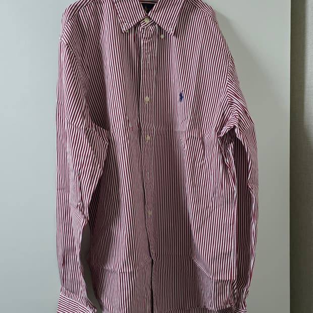 폴로 스트라이프 레드 셔츠 S