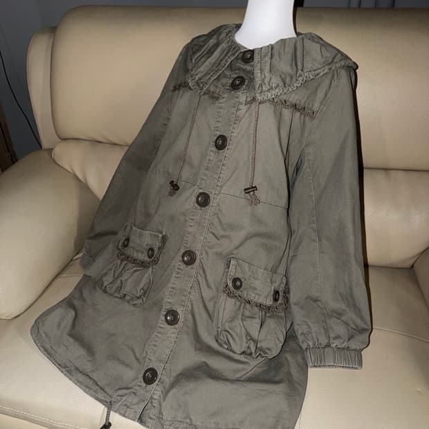 big collar pocket detail button jacket