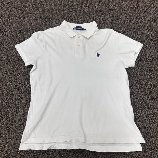 POLO 폴로 랄프로렌 여성 카라티 반팔티셔츠 화이트 슬림핏 L