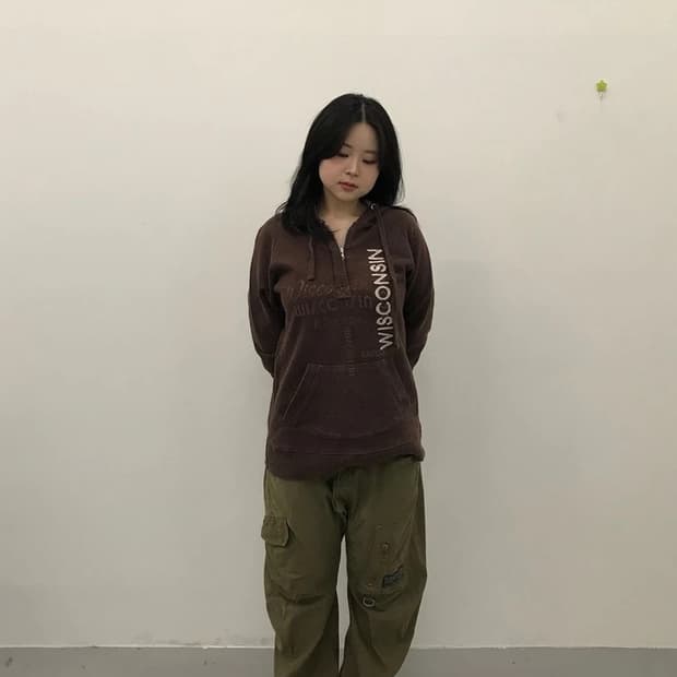 Artisans Brown Half Zip Hoodie