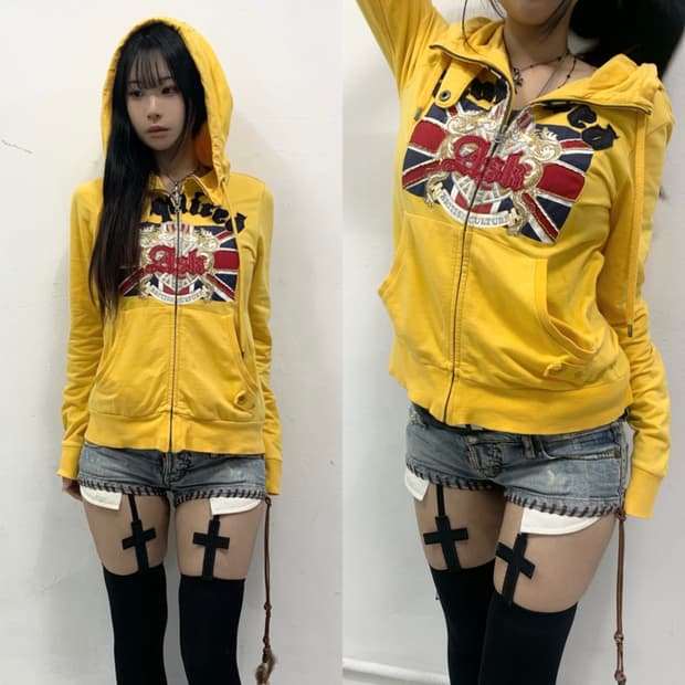 [ASK] 에스크 유니언잭 하이넥 y2k 후드집업