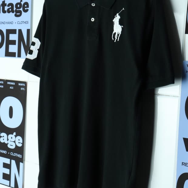 (L-XL) 폴로 랄프로렌 반팔 카라 티셔츠 USA 블랙-H31840