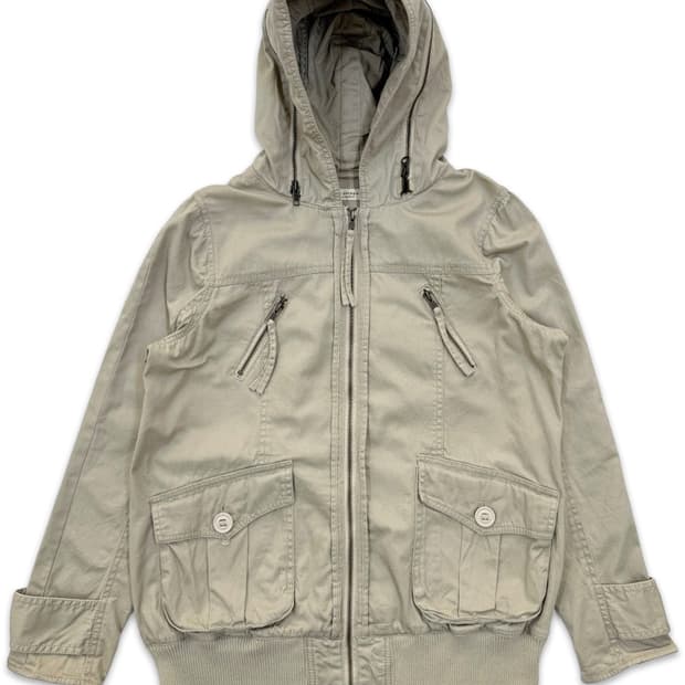 빈티지 베이지 포켓 집업 자켓